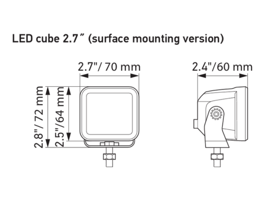 HELLA BLACK MAGIC 2.7″ LED CUBE Set | FLOOD version