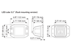 HELLA BLACK MAGIC 3.2″ LED CUBE Set | Flush mount | FLOOD Version