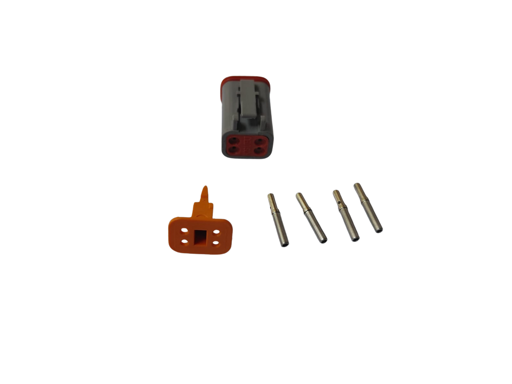 4 way Male Deutsch connector Set with boot - DT06-4S