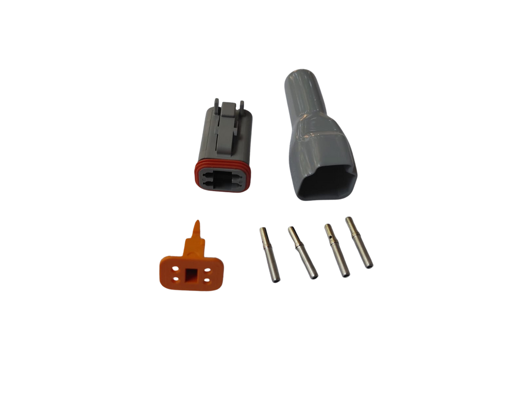 4 way Male Deutsch connector Set with boot - DT06-4S