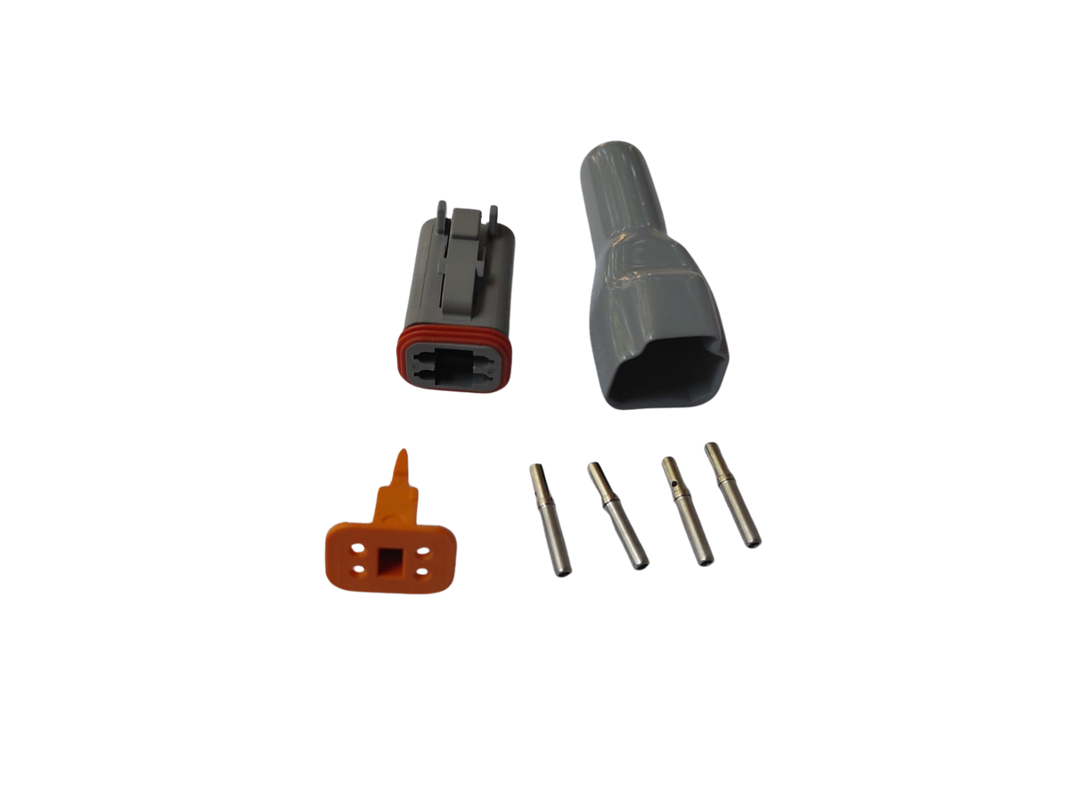 4 way Male Deutsch connector Set with boot - DT06-4S