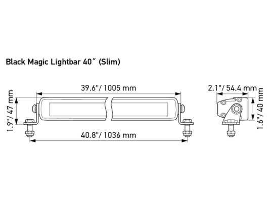 HELLA BLACK MAGIC LED SLIM LIGHTBAR 40″ | SPOT Version