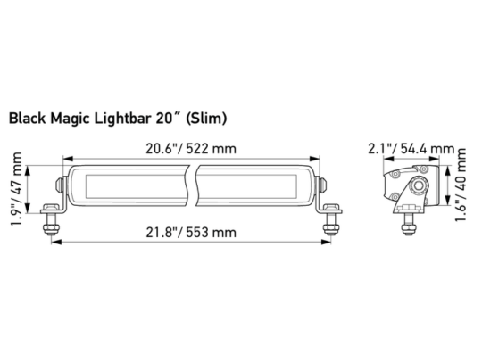 HELLA BLACK MAGIC LED SLIM LIGHTBAR 20″ | SPOT Version