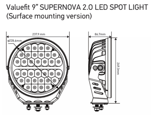 HELLA SUPERNOVA 9″ LED SPOTLIGHT Set