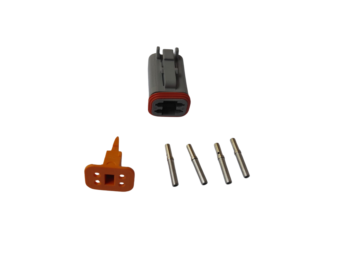 4 way Male Deutsch connector Set with boot - DT06-4S