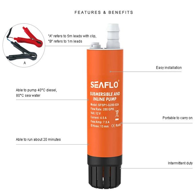 21 LPM Seaflo Submersible and Inline Pump