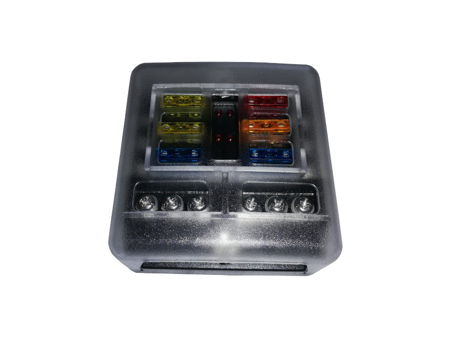 Fuse Box – 1 in and 6 out + Negative bus and LED indicator